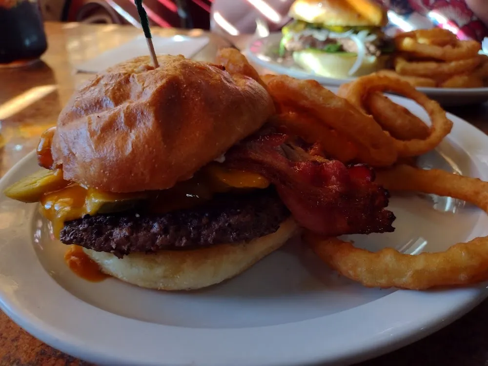 Bacon Cheeseburger with Onion Rings